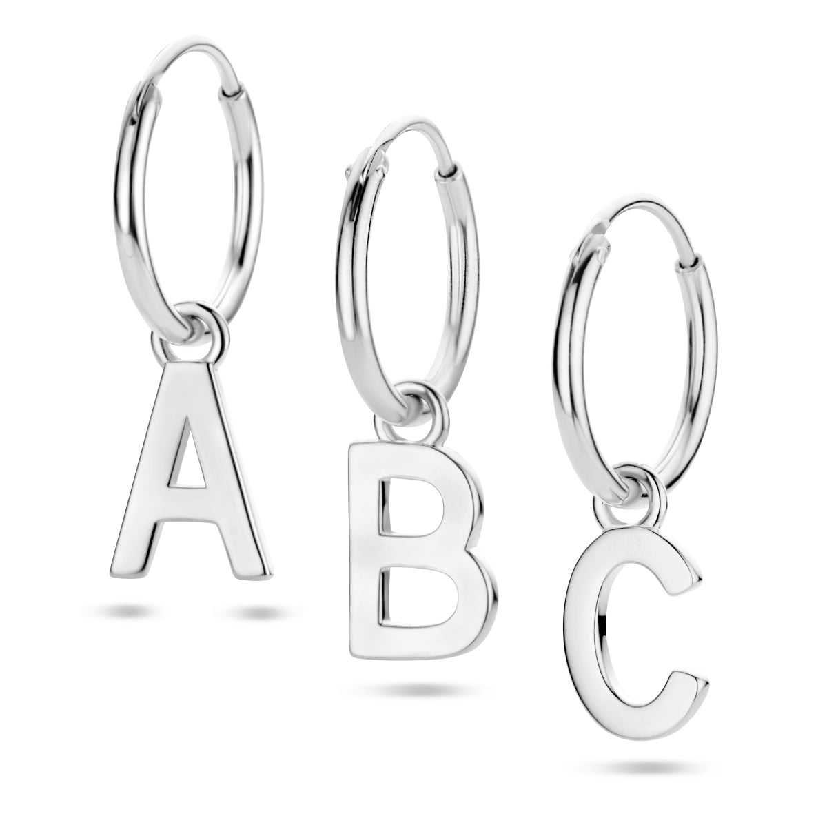 vDam Oorring Letter Per Stuk Zilver Gerhodineerd 1336295