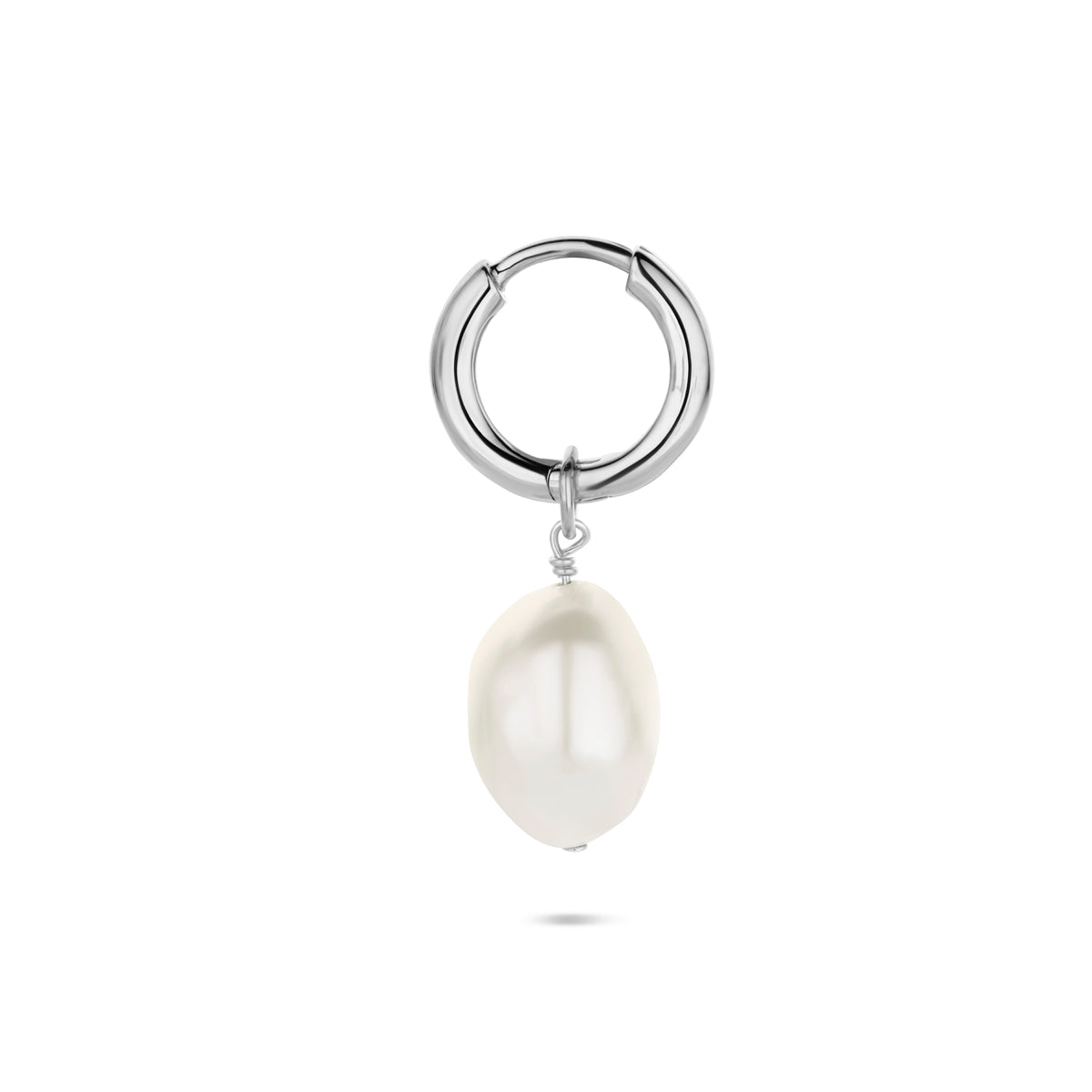 vDam Oorring Parel Per Stuk 18 Mm Zilver Gerhodineerd 1341006