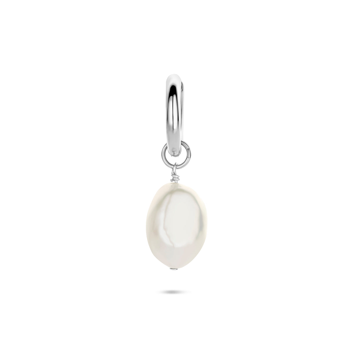 vDam Oorring Parel Per Stuk 18 Mm Zilver Gerhodineerd 1341006