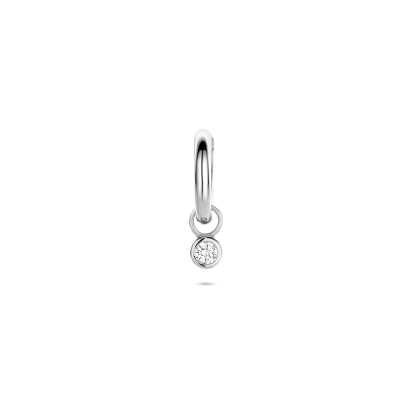 vDam Oorring Zirkonia Per Stuk 13 Mm Zilver Gerhodineerd 1341013