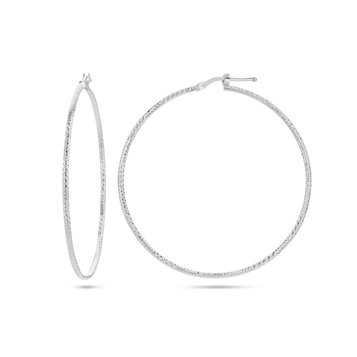 vDam Oorringen 1,5 Mm Ronde Buis Gediamanteerd Zilver Gerhodineerd 1336916