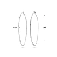 vDam Oorringen 1,5 Mm Ronde Buis Gediamanteerd Zilver Gerhodineerd 1336920