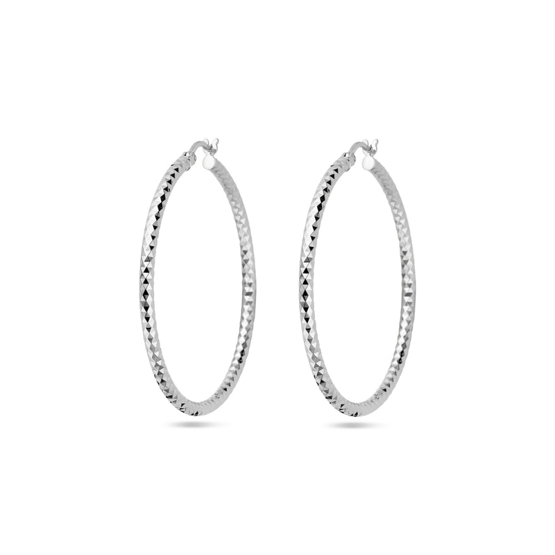 vDam Oorringen 2,5 Mm Ronde Buis Gediamanteerd Zilver Gerhodineerd 1338342