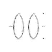 vDam Oorringen 2,5 Mm Ronde Buis Gediamanteerd Zilver Gerhodineerd 1338342