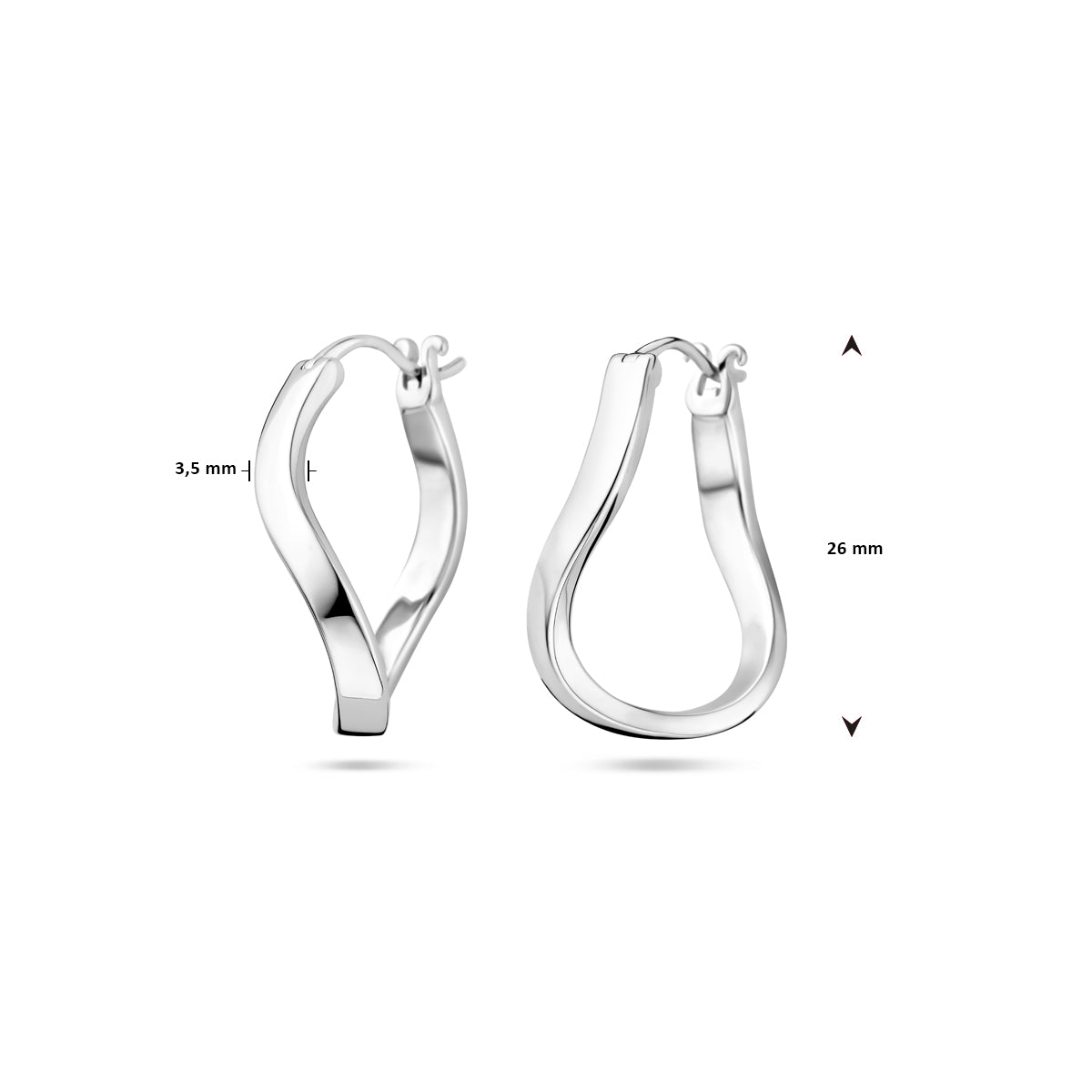 vDam Oorringen 26 Mm Zilver Gerhodineerd 1339785