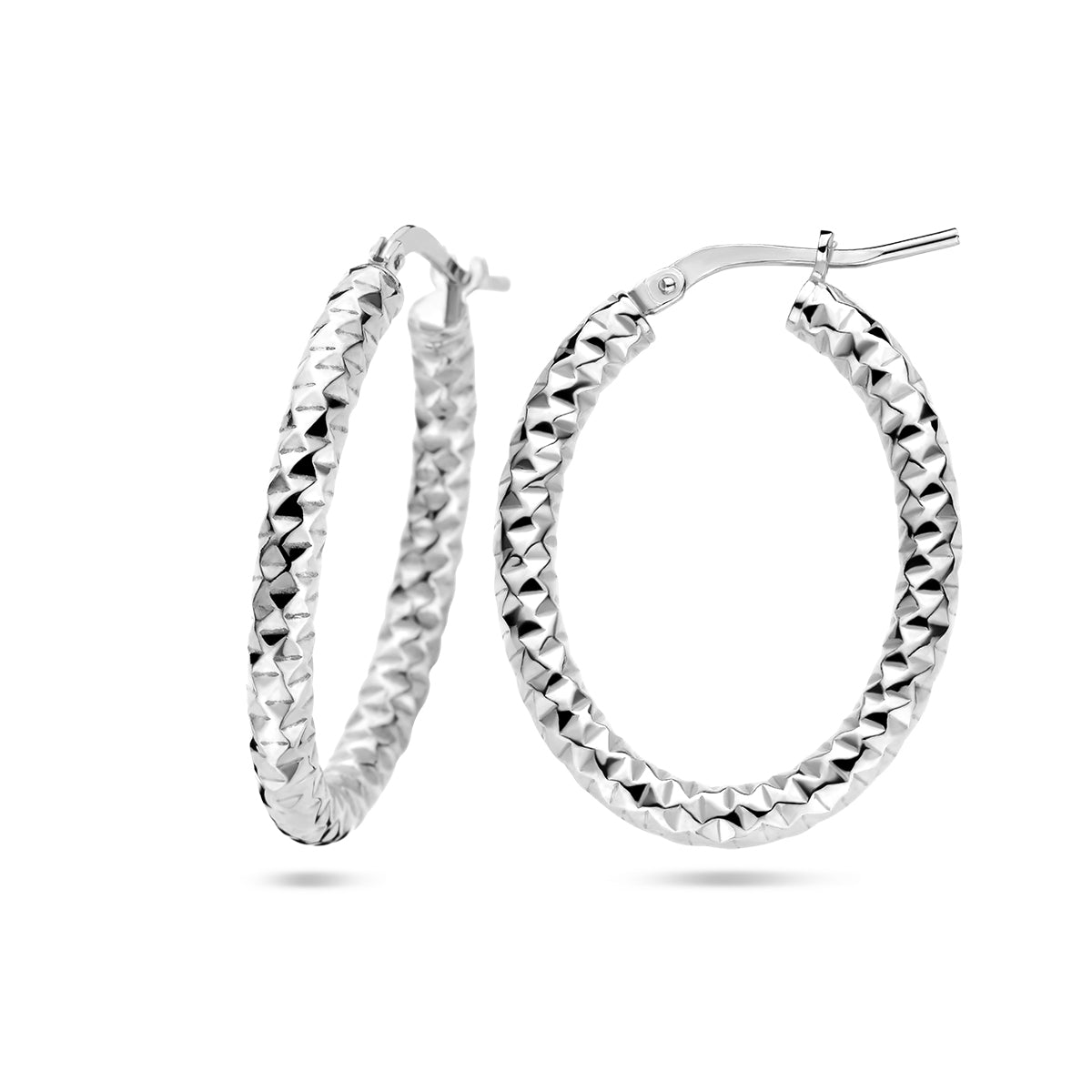 vDam Oorringen 3,0 Mm Ronde Buis Gediamanteerd Zilver Gerhodineerd 1336877