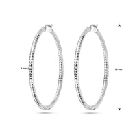 vDam Oorringen 3,0 Mm Ronde Buis Gediamanteerd Zilver Gerhodineerd 1338343