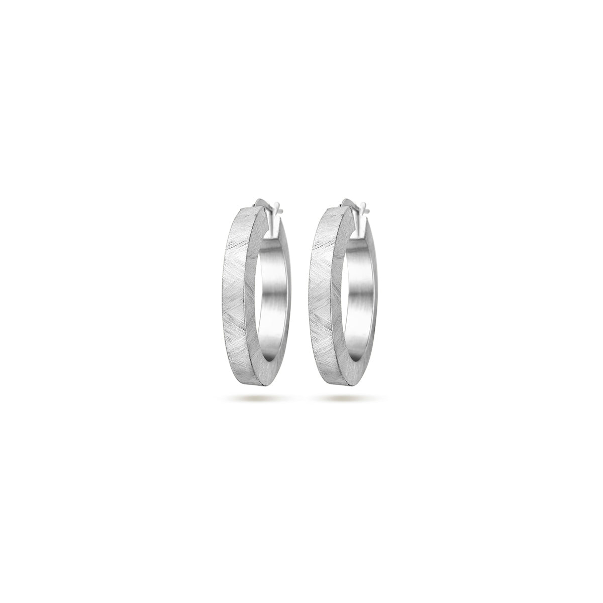 vDam Oorringen 4,3 Mm Vierkante Buis Gescratcht Zilver Gerhodineerd 1338228