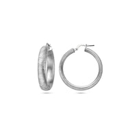 vDam Oorringen 6,0 Mm Halfronde Buis Gescratcht Zilver Gerhodineerd 1338224