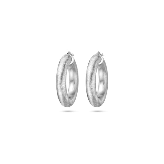 vDam Oorringen 6,0 Mm Ronde Buis Gescratcht Zilver Gerhodineerd 1338221