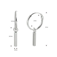 vDam Oorringen Balkje Zilver Gerhodineerd 1333130