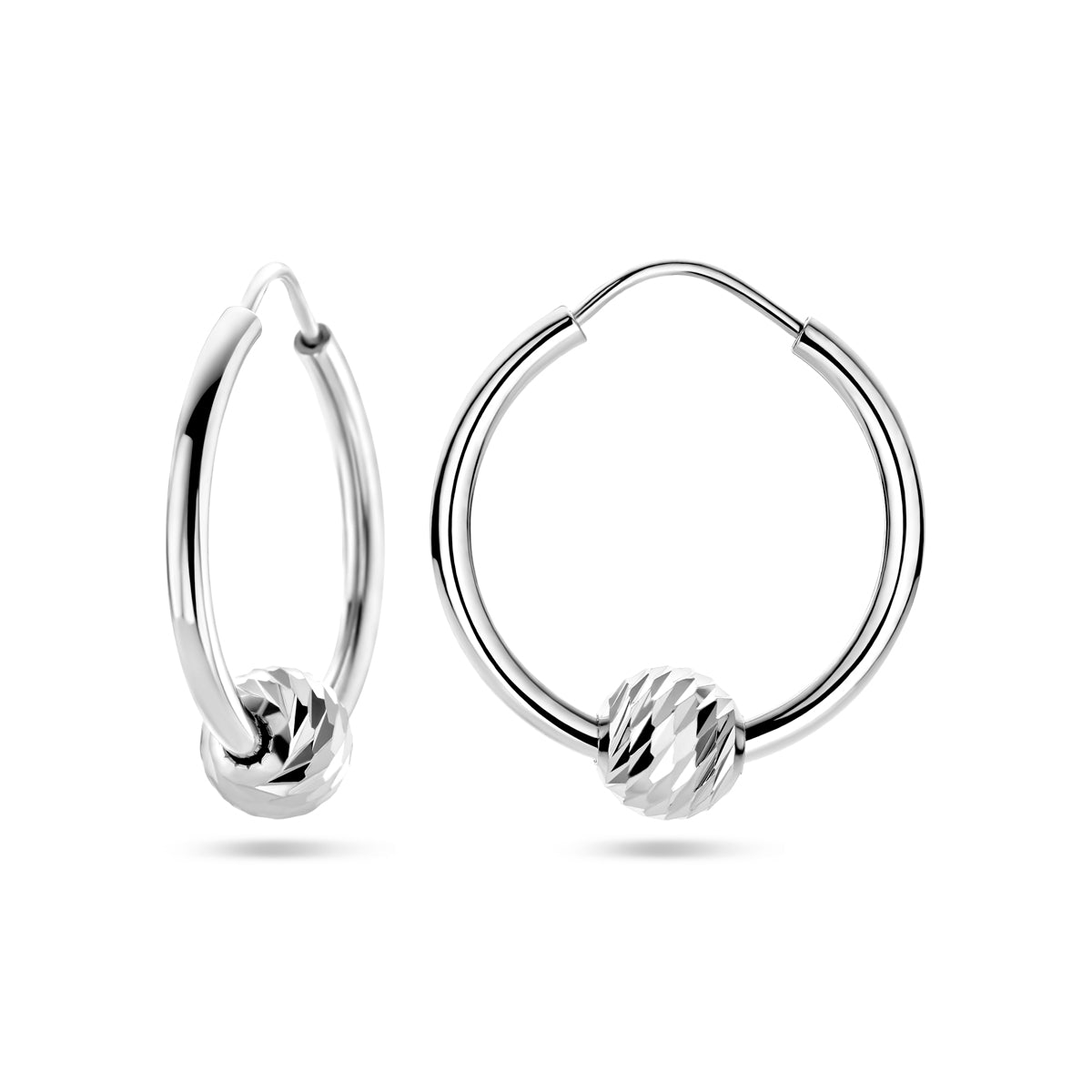 vDam Oorringen Bolletje Zilver Gerhodineerd 1338558