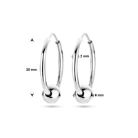 vDam Oorringen Bolletje Zilver Gerhodineerd 1338559