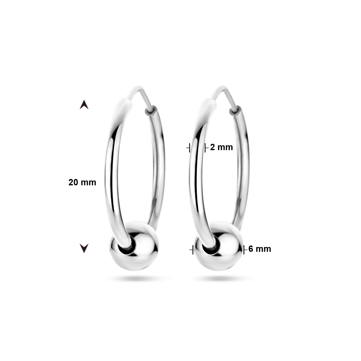 vDam Oorringen Bolletje Zilver Gerhodineerd 1338559