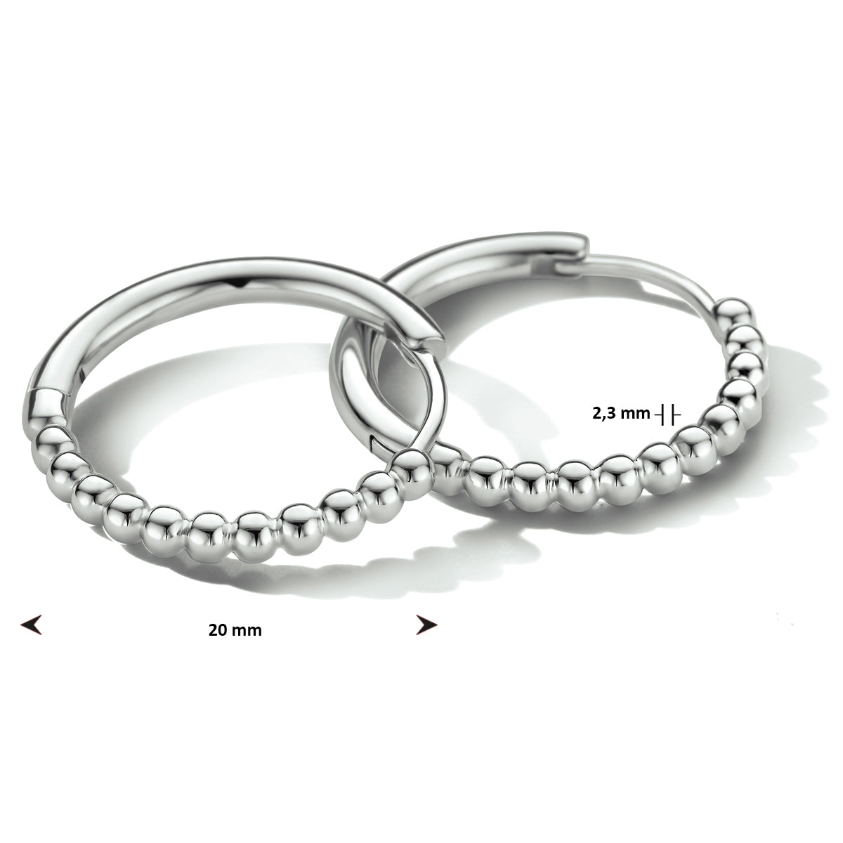 vDam Oorringen Bolletjes Zilver Gerhodineerd 1334844