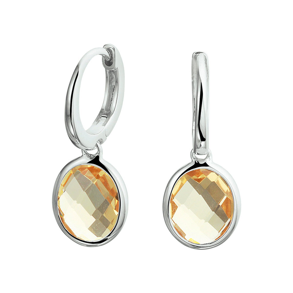 vDam Oorringen Citrien Zilver Gerhodineerd 1329475