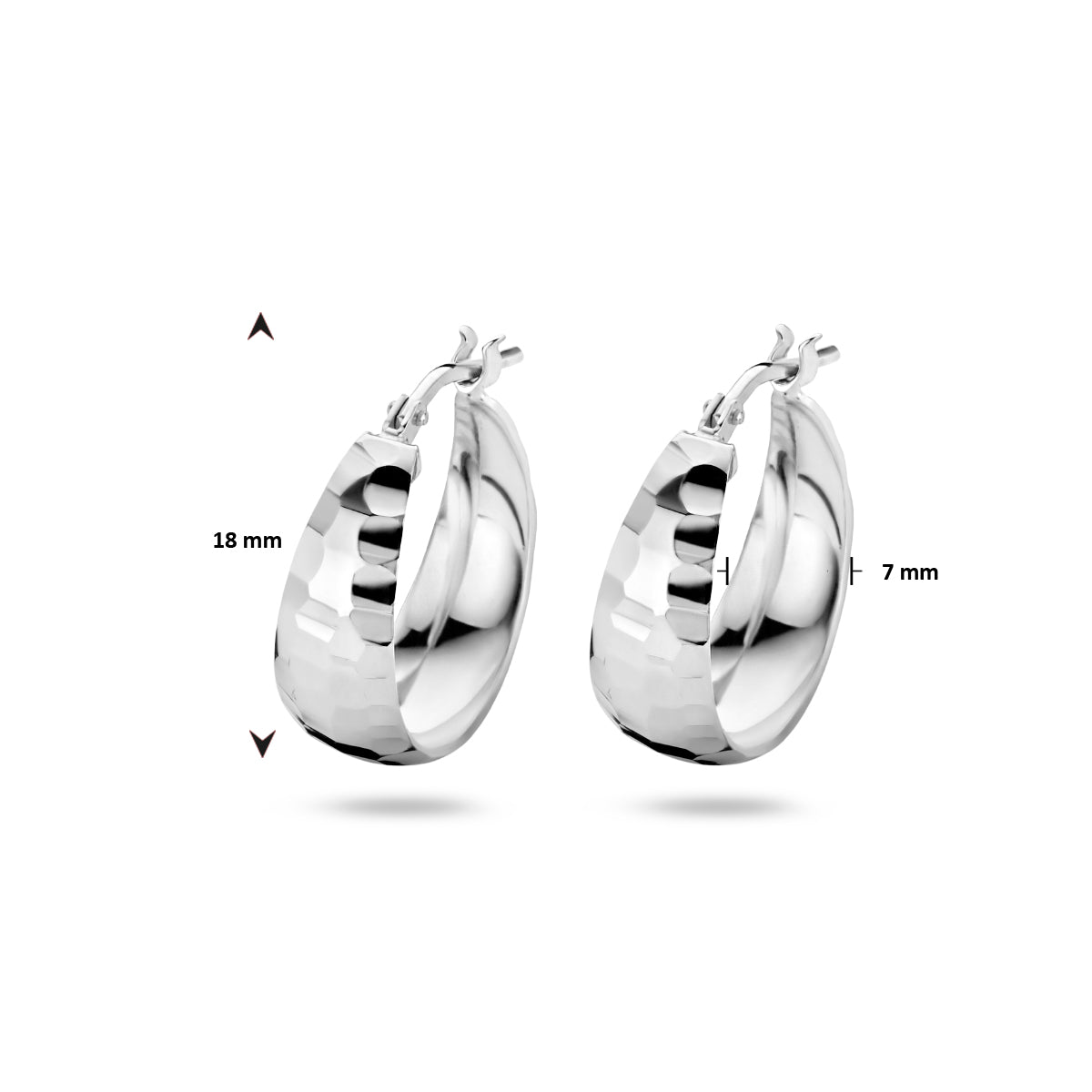 vDam Oorringen Gediamanteerd 7,0 Mm Zilver Gerhodineerd 1334685