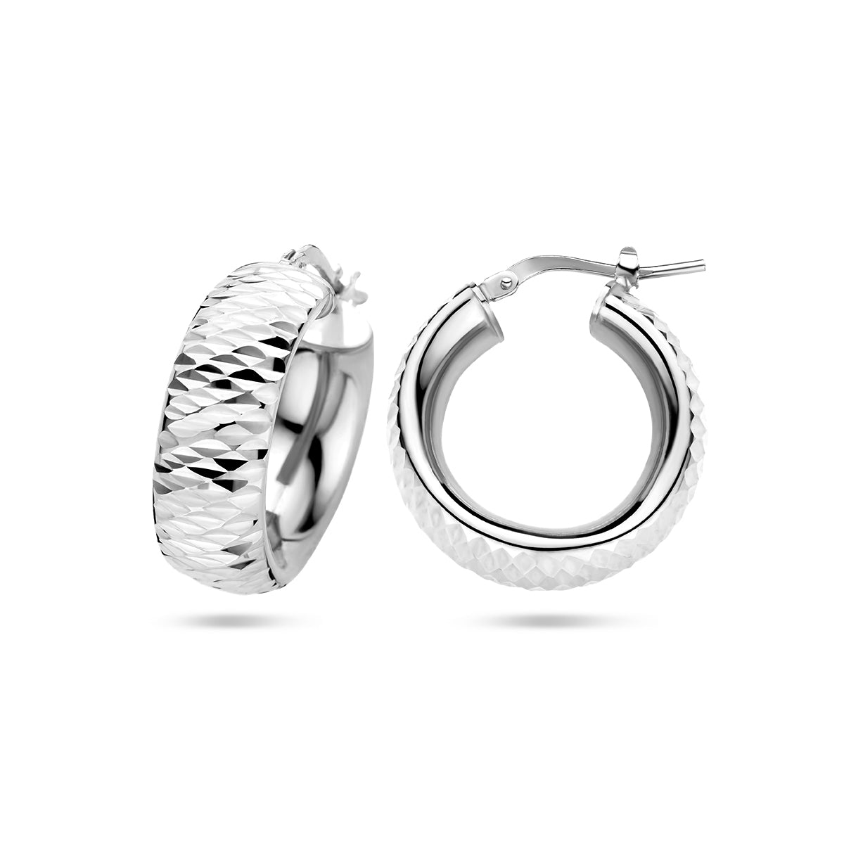 vDam Oorringen Gediamanteerd Zilver Gerhodineerd 1336872