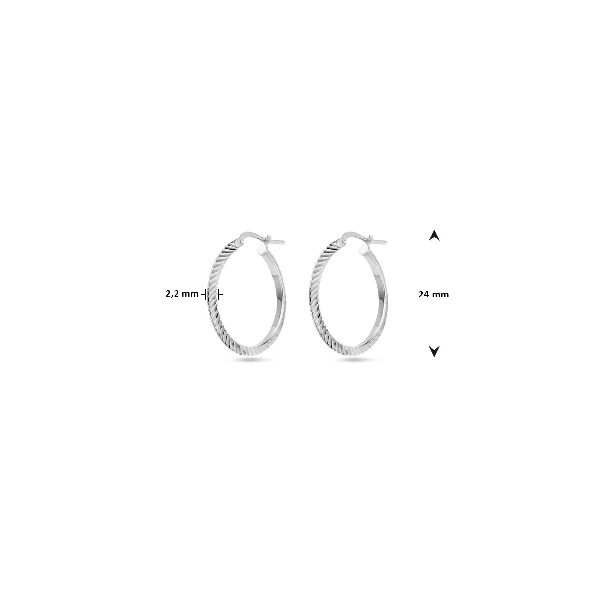 vDam Oorringen Gediamanteerd Zilver Gerhodineerd 1338389