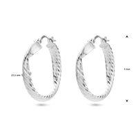 vDam Oorringen Gediamanteerd Zilver Gerhodineerd 1338401