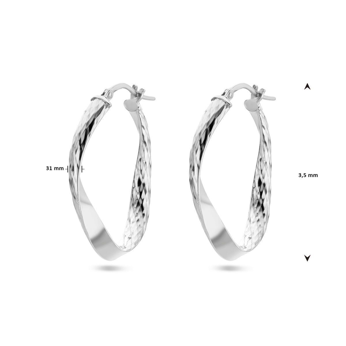 vDam Oorringen Gediamanteerd Zilver Gerhodineerd 1338402