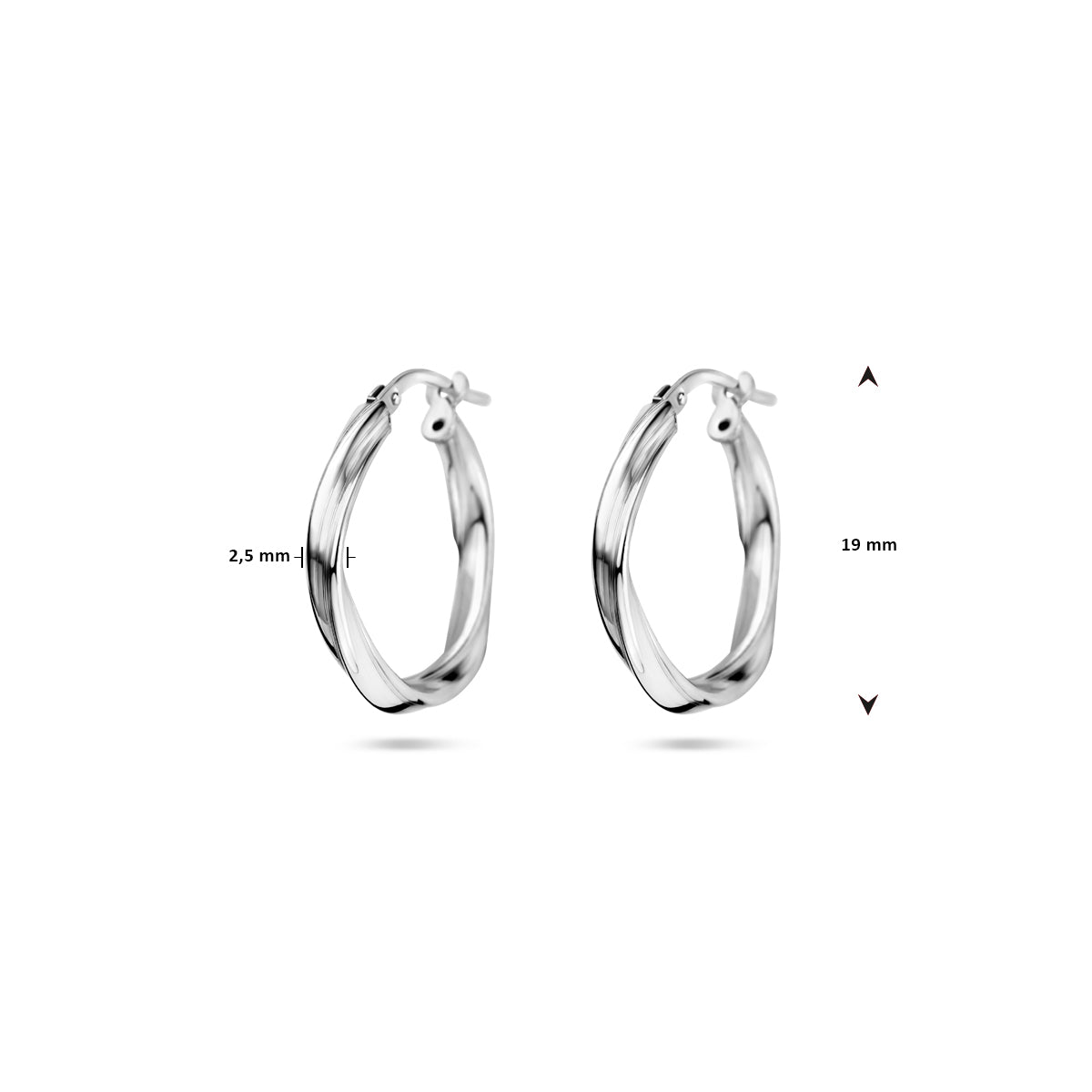 vDam Oorringen Gedraaid 2,0 Mm Zilver Gerhodineerd 1337958