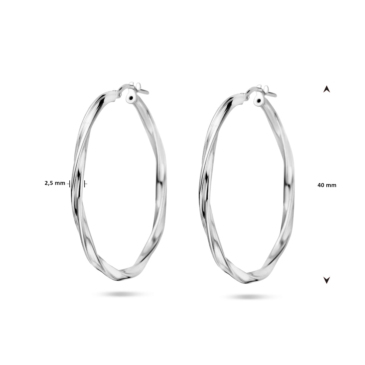 vDam Oorringen Gedraaid 2,0 Mm Zilver Gerhodineerd 1337967