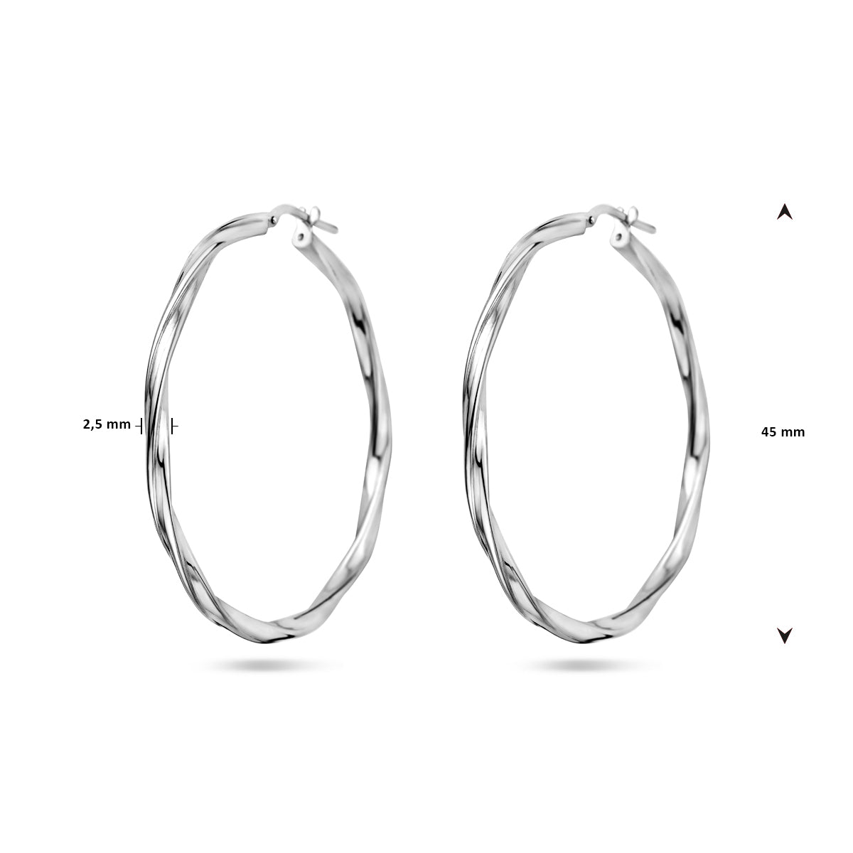 vDam Oorringen Gedraaid 2,0 Mm Zilver Gerhodineerd 1337970