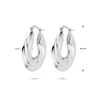 vDam Oorringen Gedraaid 30 Mm Zilver Gerhodineerd 1340021