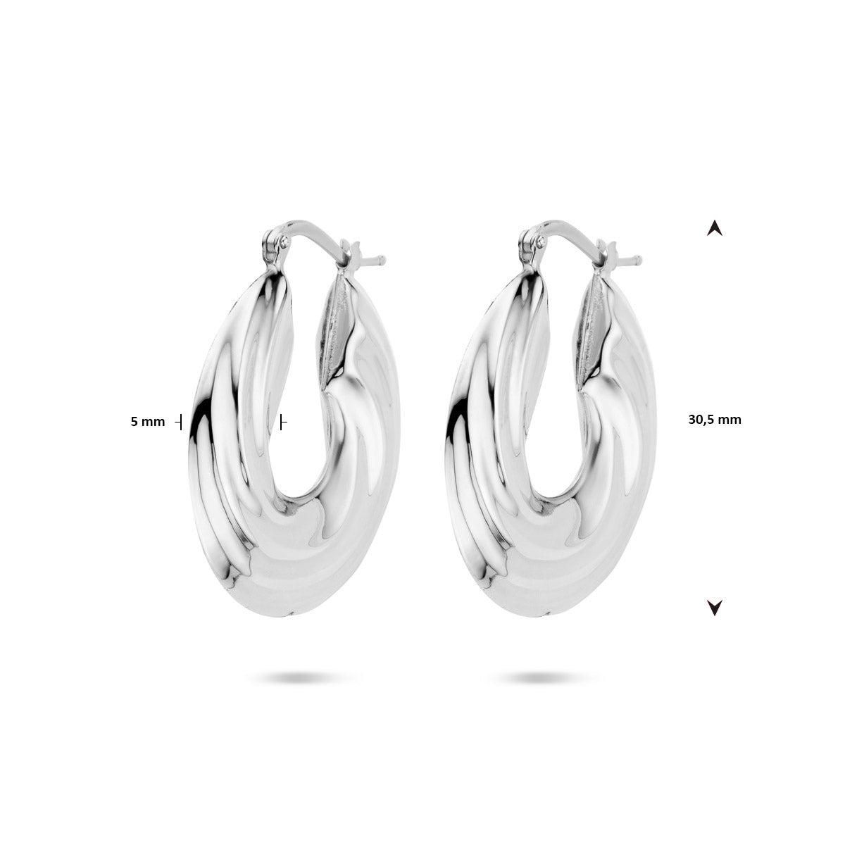 vDam Oorringen Gedraaid 30 Mm Zilver Gerhodineerd 1340021