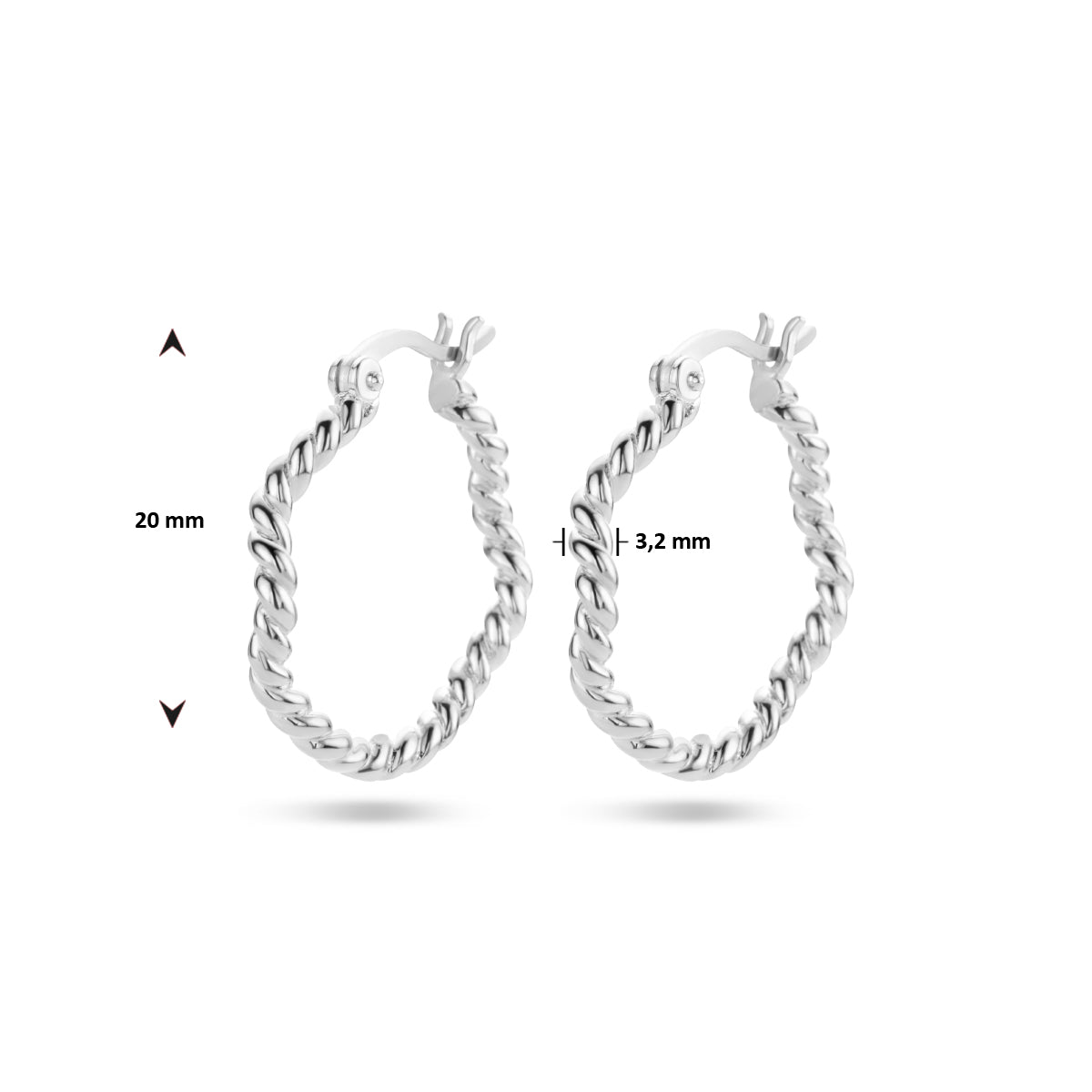 vDam Oorringen Gedraaid Zilver Gerhodineerd 1336177