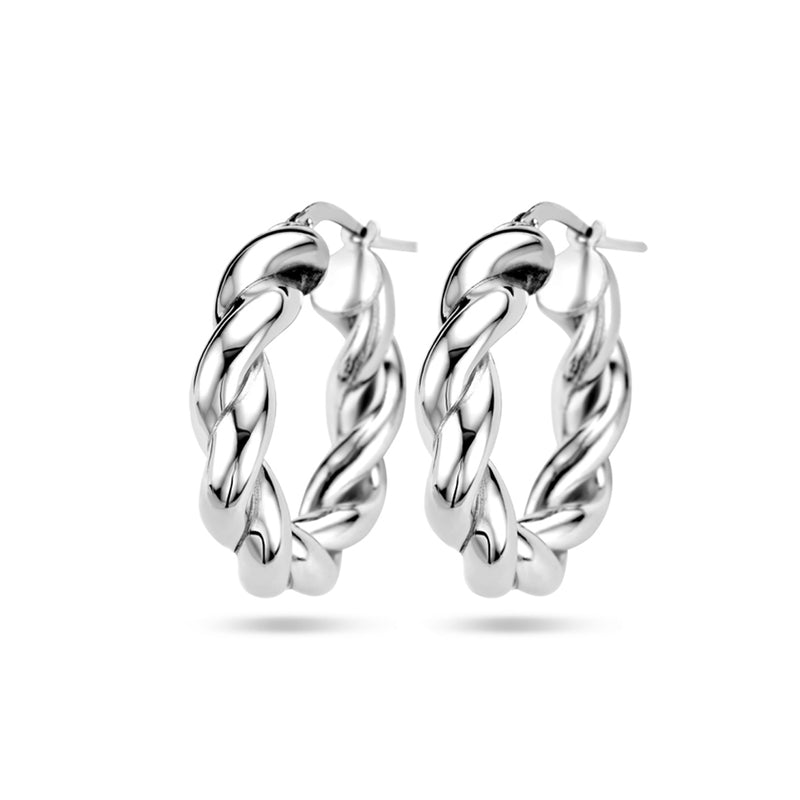 vDam Oorringen Gedraaid Zilver Gerhodineerd 1336675