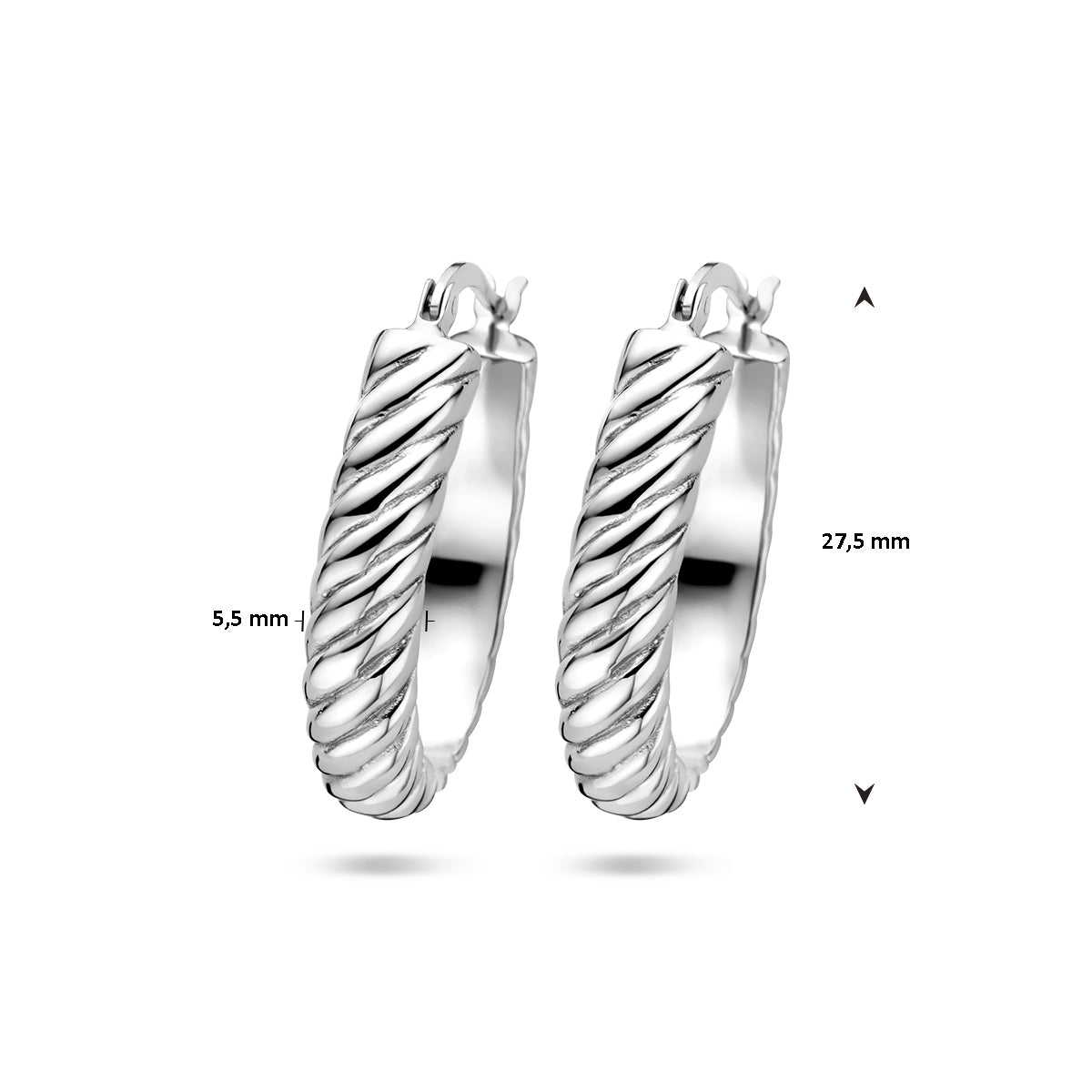 vDam Oorringen Gedraaid Zilver Gerhodineerd 1336901