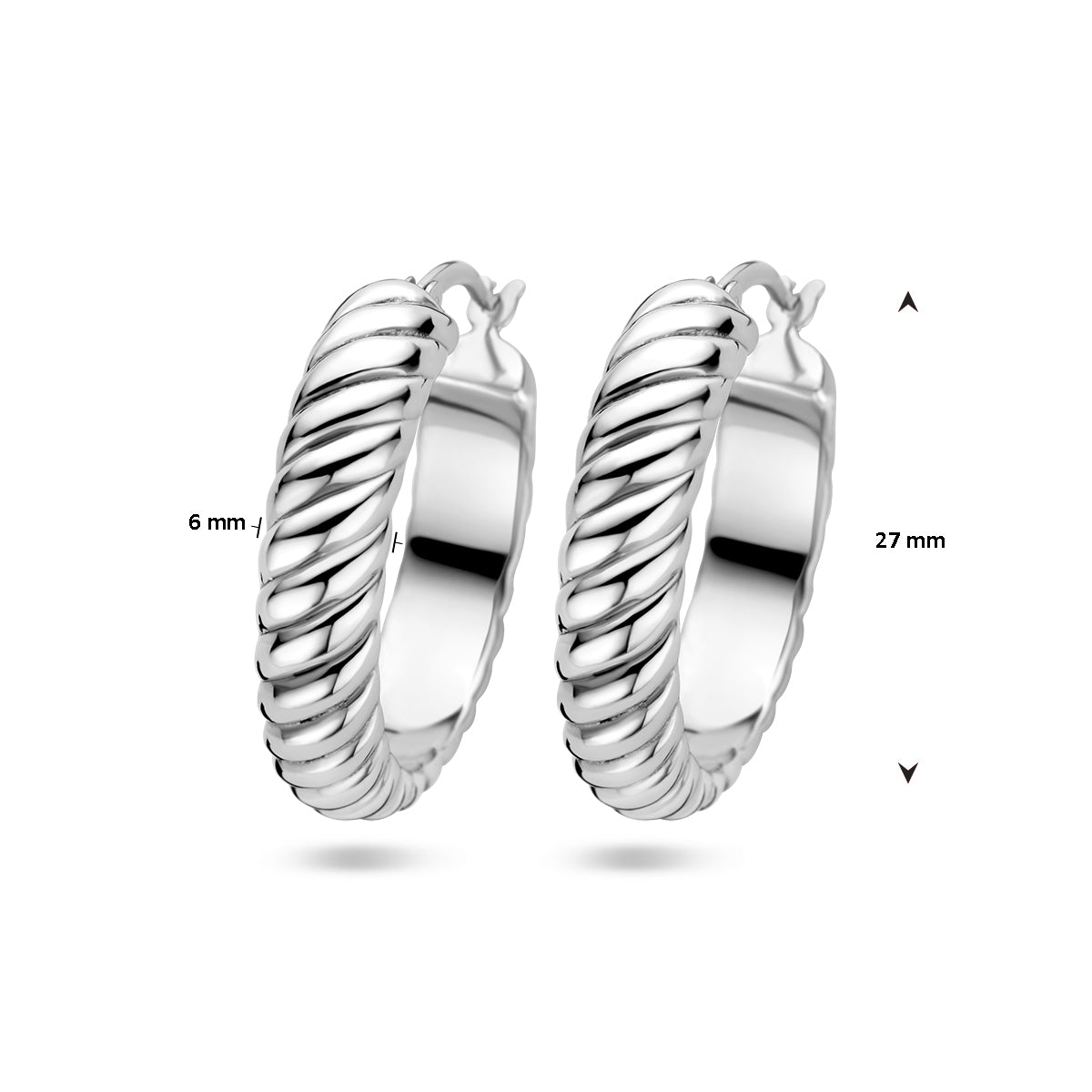vDam Oorringen Gedraaid Zilver Gerhodineerd 1336902