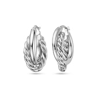 vDam Oorringen Gedraaid Zilver Gerhodineerd 1338233