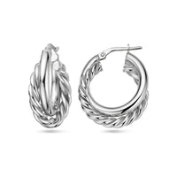 vDam Oorringen Gedraaid Zilver Gerhodineerd 1338233