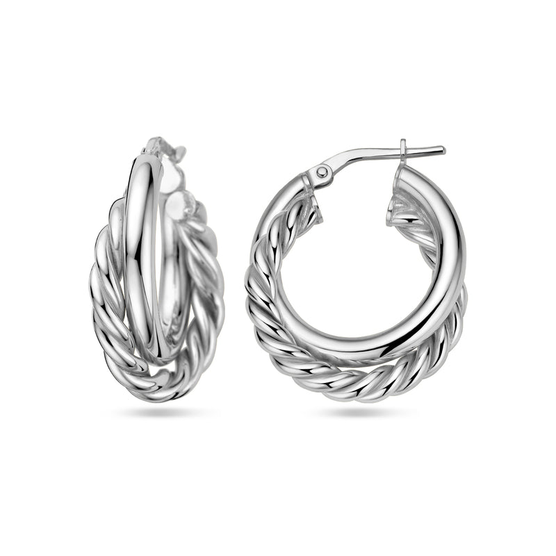 vDam Oorringen Gedraaid Zilver Gerhodineerd 1338233