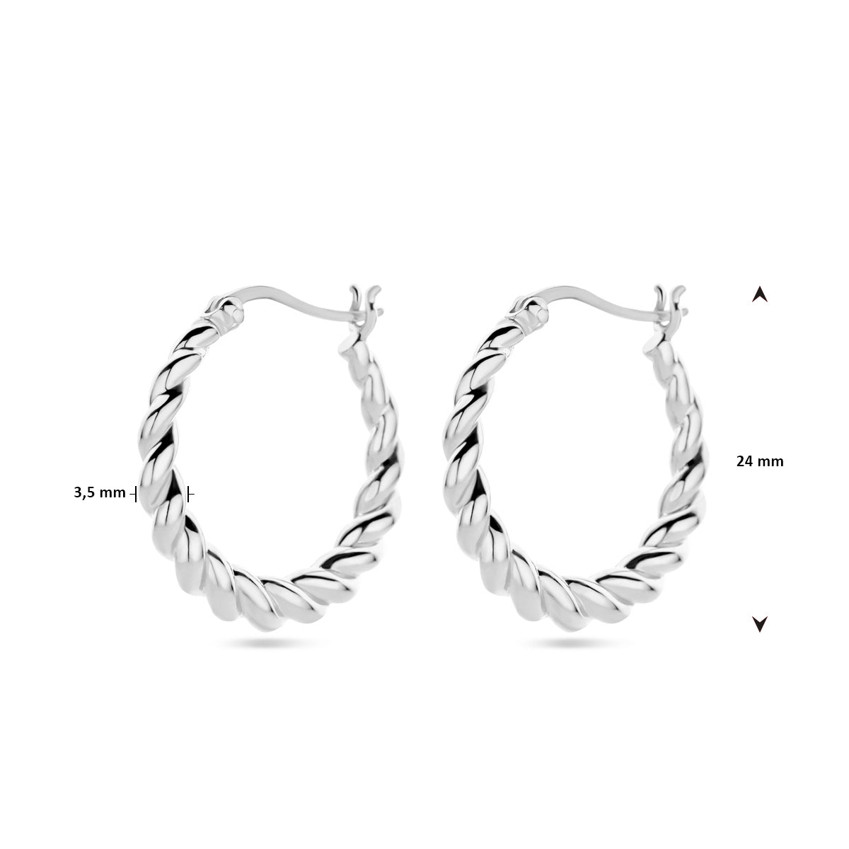 vDam Oorringen Gedraaid Zilver Gerhodineerd 1338377