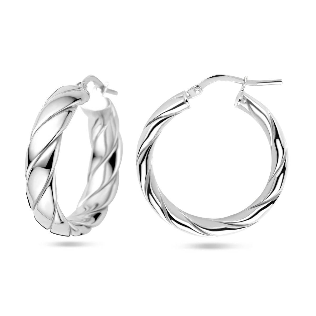 vDam Oorringen Gedraaid Zilver Gerhodineerd 1338606