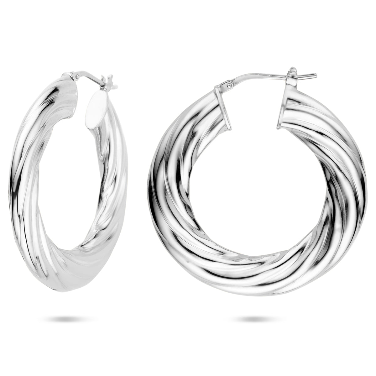 vDam Oorringen Gedraaid Zilver Gerhodineerd 1340018