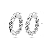 vDam Oorringen Gedraaid Zilver Gerhodineerd 1340024