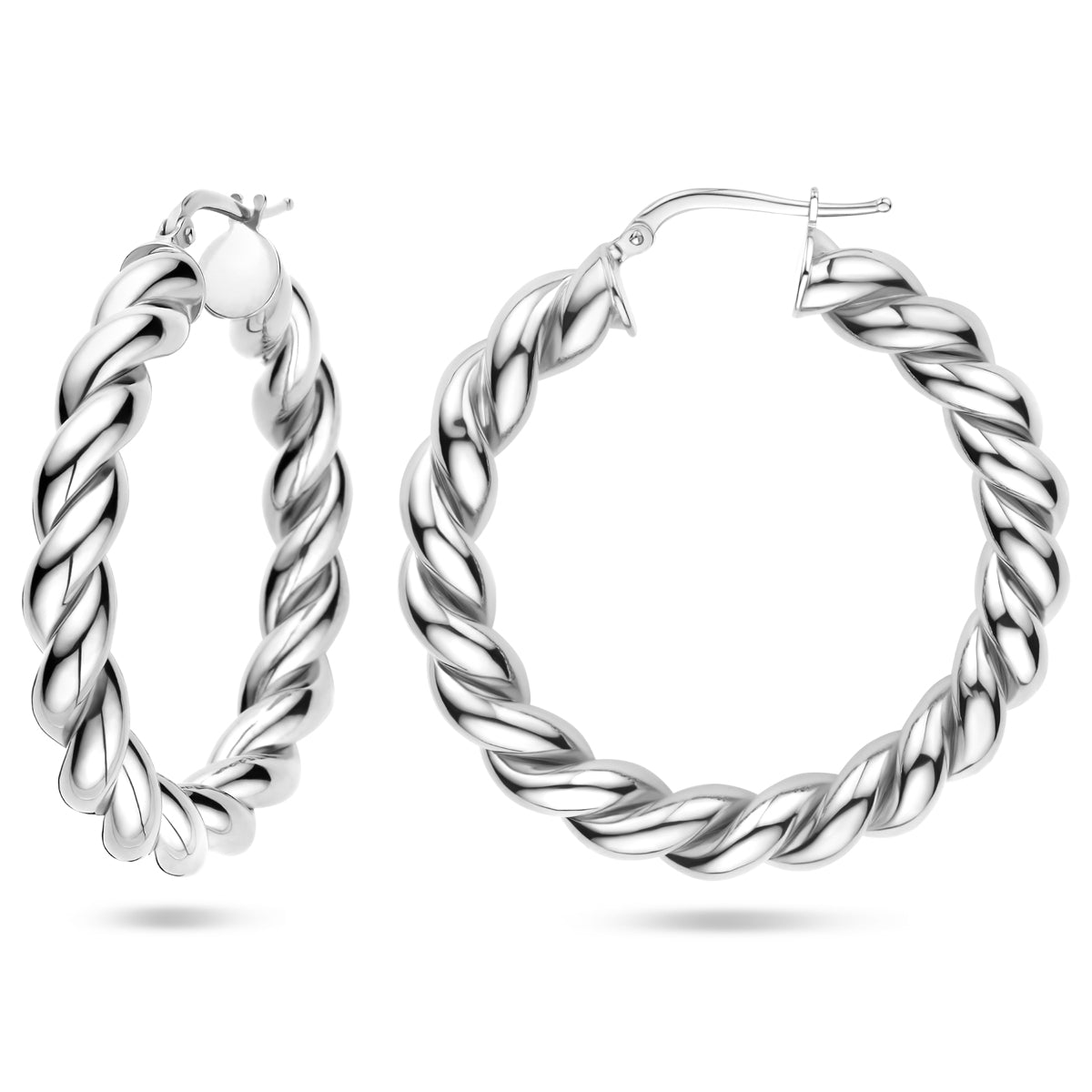 vDam Oorringen Gedraaid Zilver Gerhodineerd 1340026