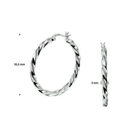 vDam Oorringen Gedraaide Buis Zilver Gerhodineerd 1328504