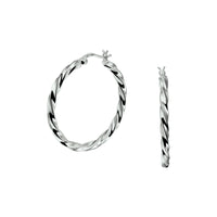 vDam Oorringen Gedraaide Buis Zilver Gerhodineerd 1328504