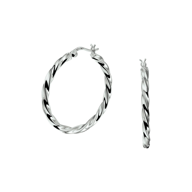 vDam Oorringen Gedraaide Buis Zilver Gerhodineerd 1328504