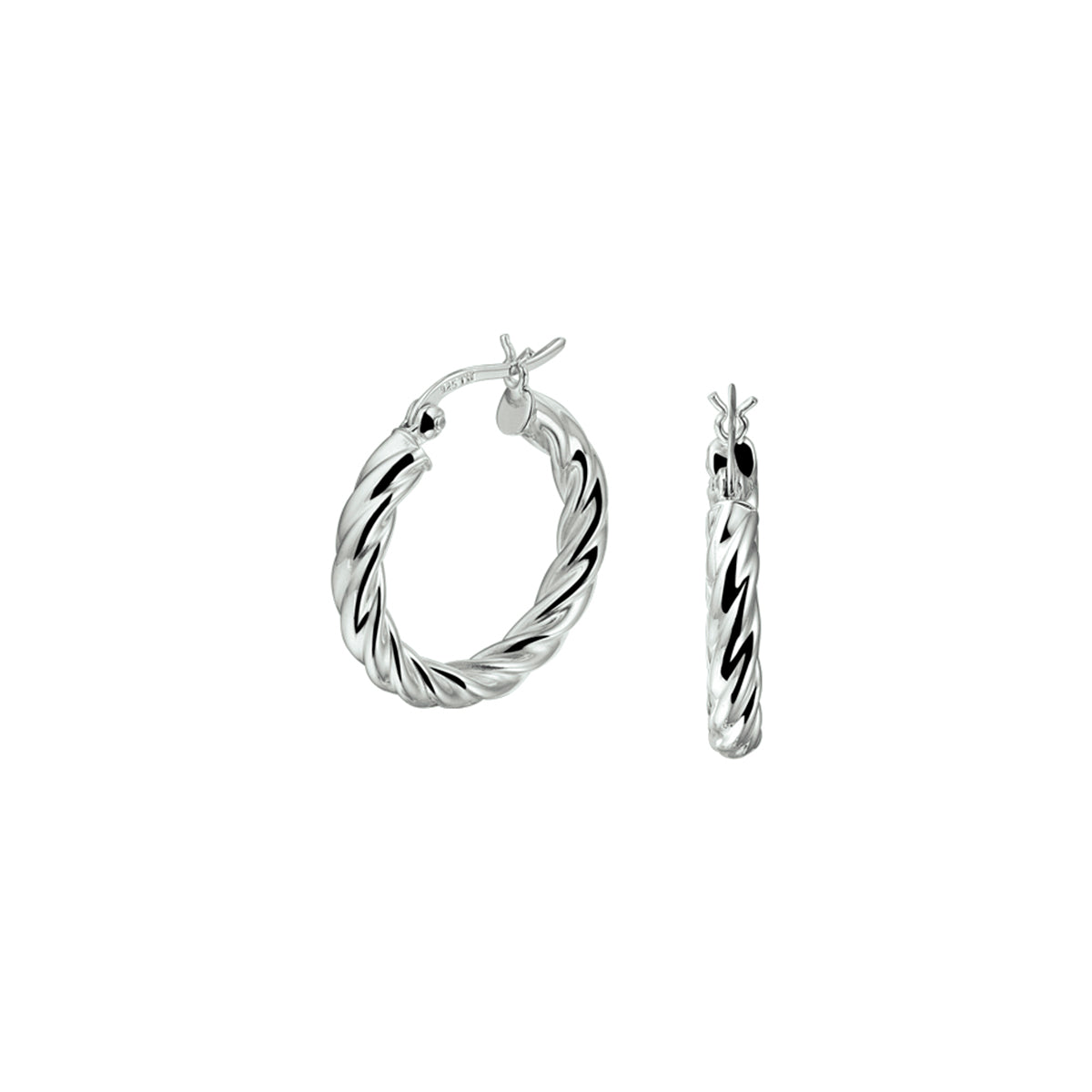 vDam Oorringen Gedraaide Buis Zilver Gerhodineerd 1337447