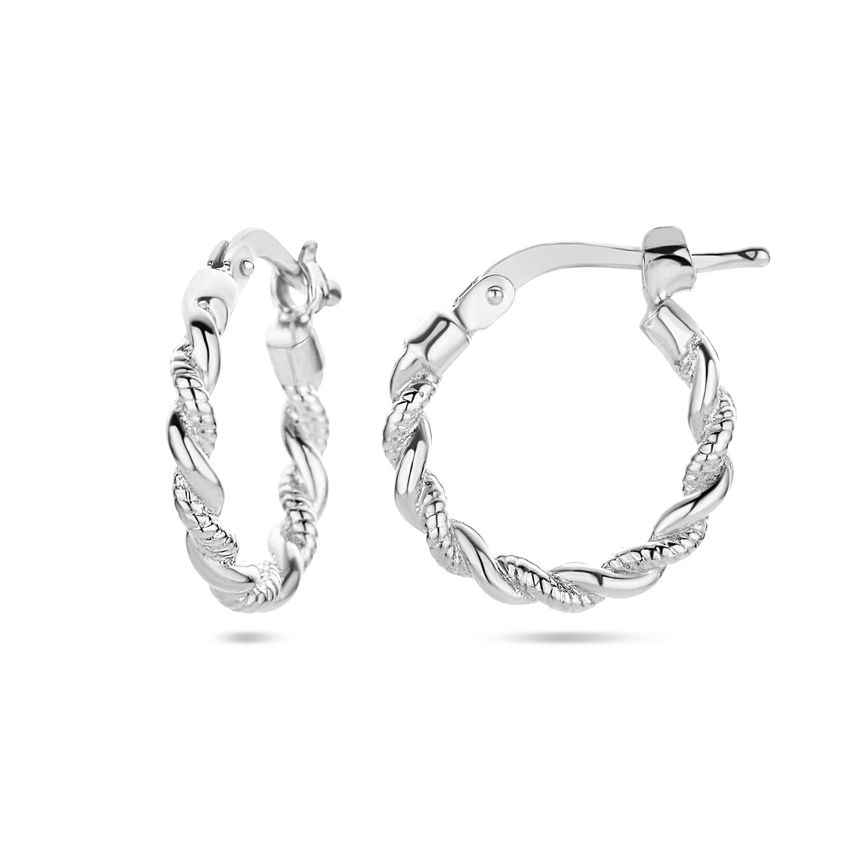 vDam Oorringen Gedraaide Buis Zilver Gerhodineerd 1336923