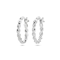 vDam Oorringen Gedraaide Buis Zilver Gerhodineerd 1336923