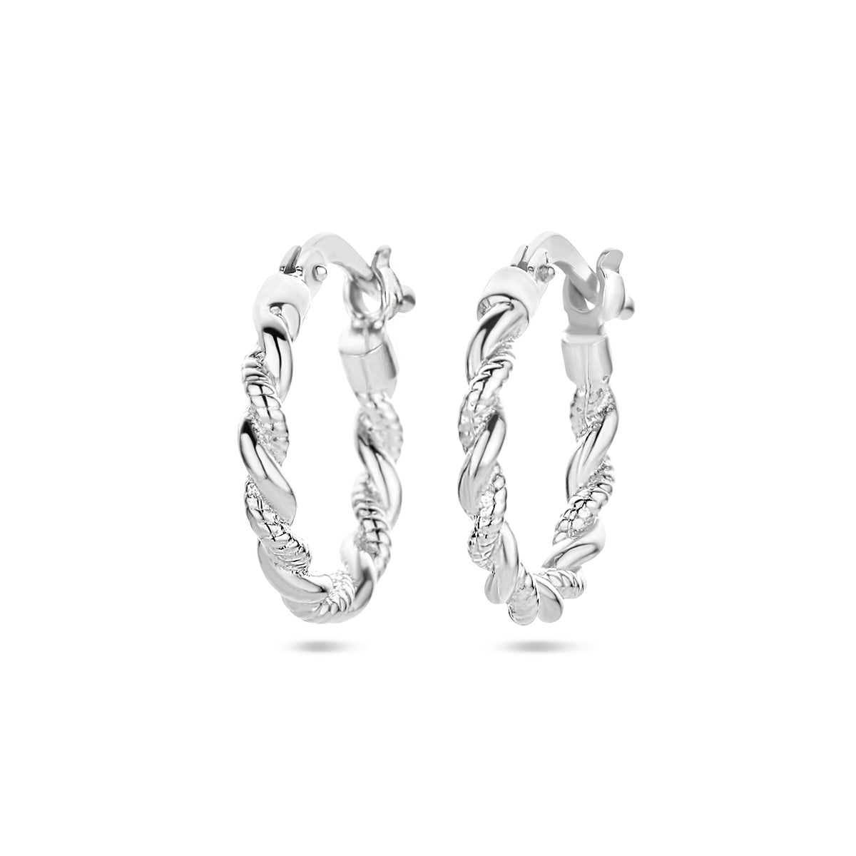 vDam Oorringen Gedraaide Buis Zilver Gerhodineerd 1336923