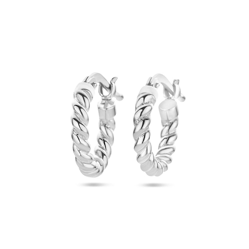 vDam Oorringen Gedraaide Buis Zilver Gerhodineerd 1336924